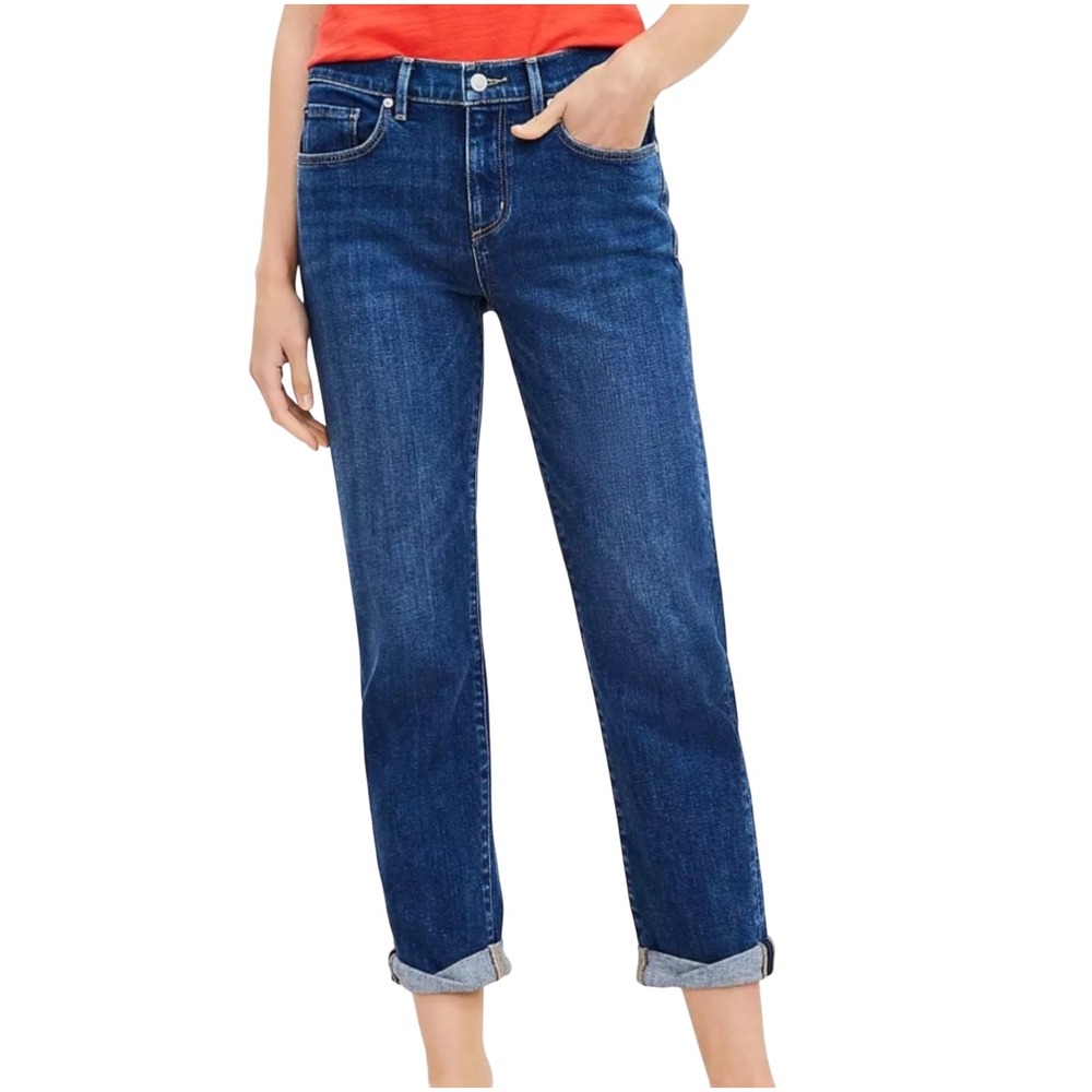 LOFT The Super Soft‎ Girlfriend Jeans Dark Wash Denim Size 29 / 8 Womens